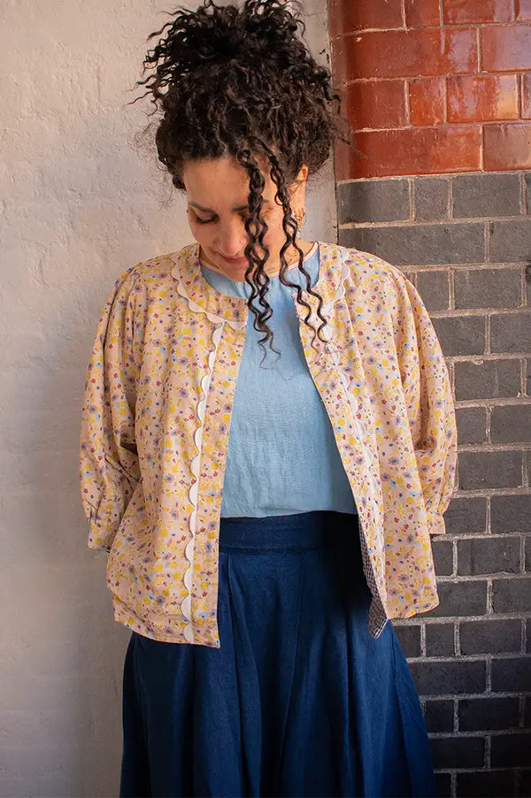 Bonté Vida Lemon Zest & Navy Reversible Jacket - The Mercantile London