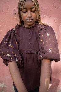 Bonté Rosa Chocolate Blouse - The Mercantile London