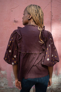 Bonté Rosa Chocolate Blouse - The Mercantile London