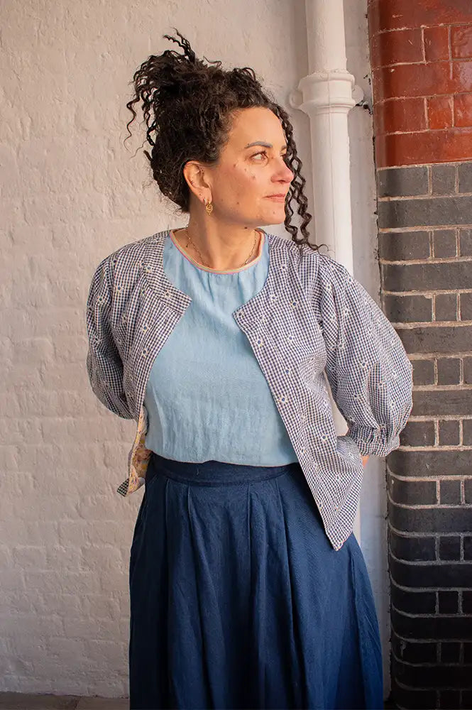 Bonté Vida Lemon Zest & Navy Reversible Jacket - The Mercantile London