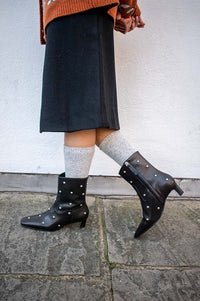 Alohas Nash Studded Black Ankle Boots - The Mercantile London