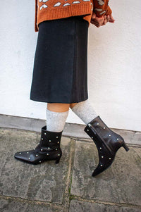 Alohas Nash Studded Black Ankle Boots - The Mercantile London