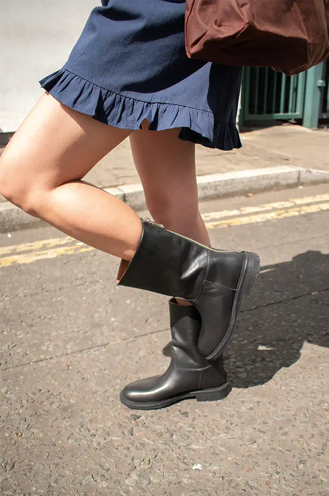 Bukela Elia Black Zip Up Boots