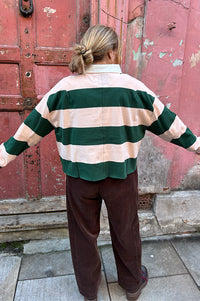 Bellerose Felito Bottle Green Stripe Polo Top
