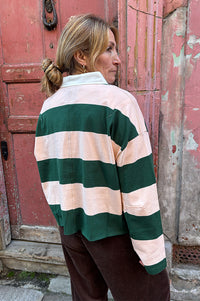 Bellerose Felito Bottle Green Stripe Polo Top