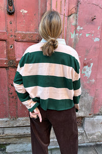 Bellerose Felito Bottle Green Stripe Polo Top