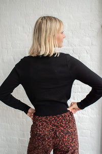Louche Ives Bow Black Cardigan - The Mercantile London