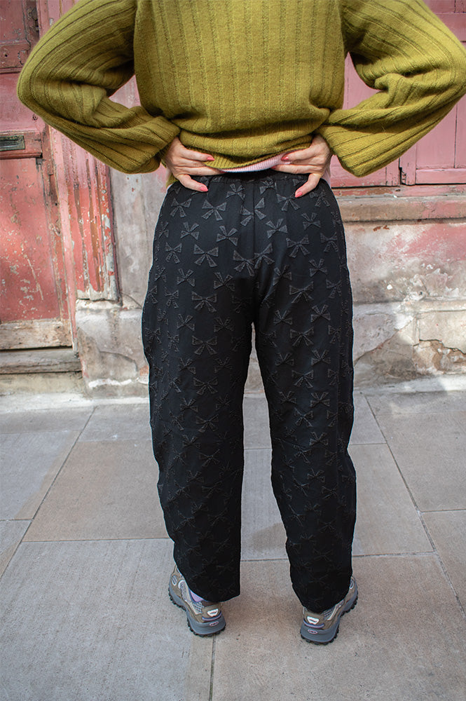 Louche Sutton Bow Jacquard Barrel Trousers - The Mercantile London