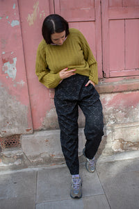 Louche Sutton Bow Jacquard Barrel Trousers - The Mercantile London