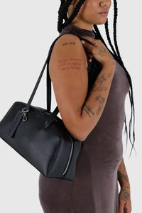 Baggu Recycled Leather Black Bowler Bag - The Mercantile London