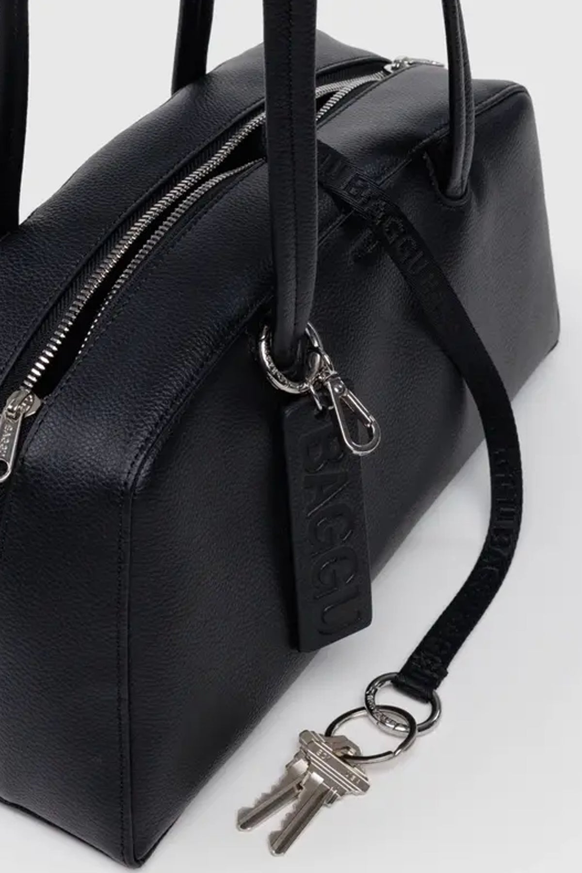 Baggu Recycled Leather Black Bowler Bag - The Mercantile London