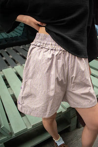FRNCH Wimbledon Lilac Striped Shorts