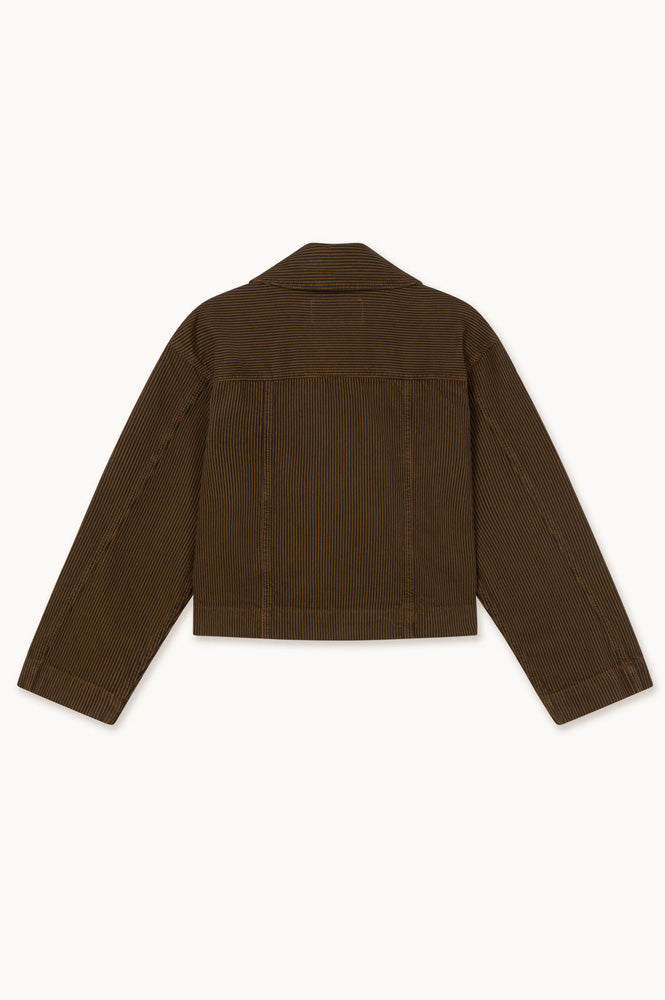 The Tiny Big Sister Brown Striped Boxy Jacket - The Mercantile London