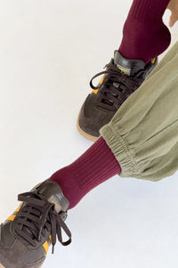 Le Bon Shoppe Boyfriend Maroon Socks - The Mercantile London