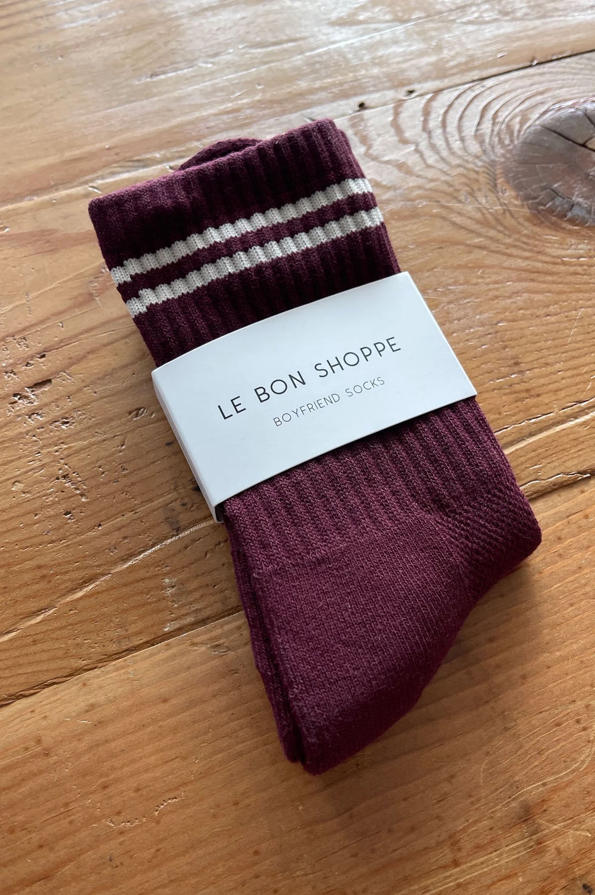 Le Bon Shoppe Boyfriend Maroon Socks - The Mercantile London