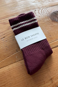 Le Bon Shoppe Boyfriend Maroon Socks - The Mercantile London