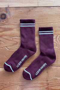 Le Bon Shoppe Boyfriend Maroon Socks - The Mercantile London
