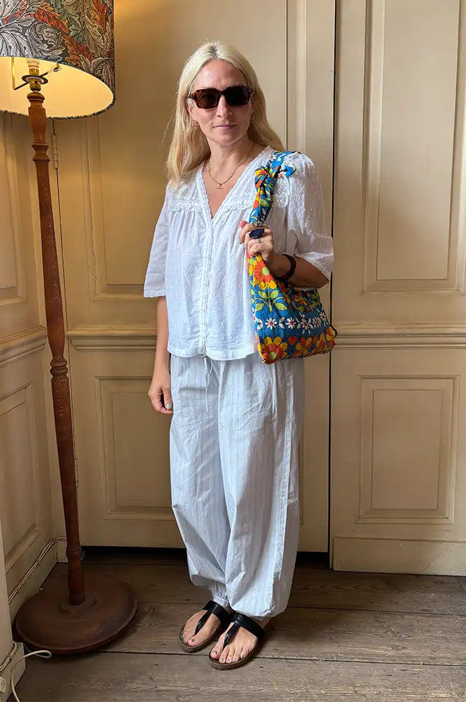 M.A.B.E Brea Ivory Frill Blouse