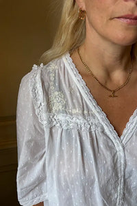 M.A.B.E Brea Ivory Frill Blouse