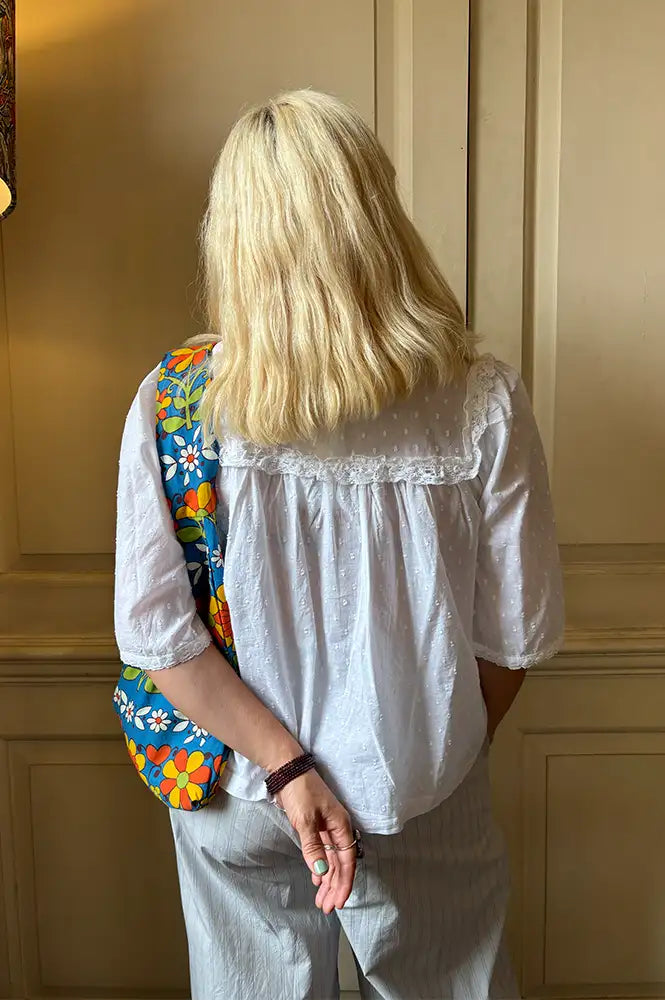 M.A.B.E Brea Ivory Frill Blouse