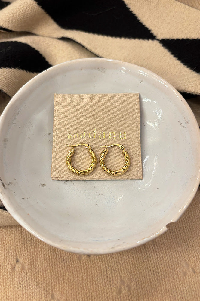 and danu Shearwater Small Gold Hoop Earrings