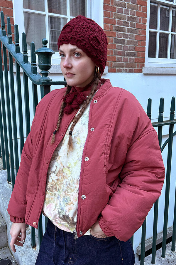 ICHI Jokura Cowhide Red Bomber Jacket