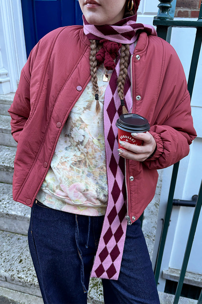 ICHI Jokura Cowhide Red Bomber Jacket