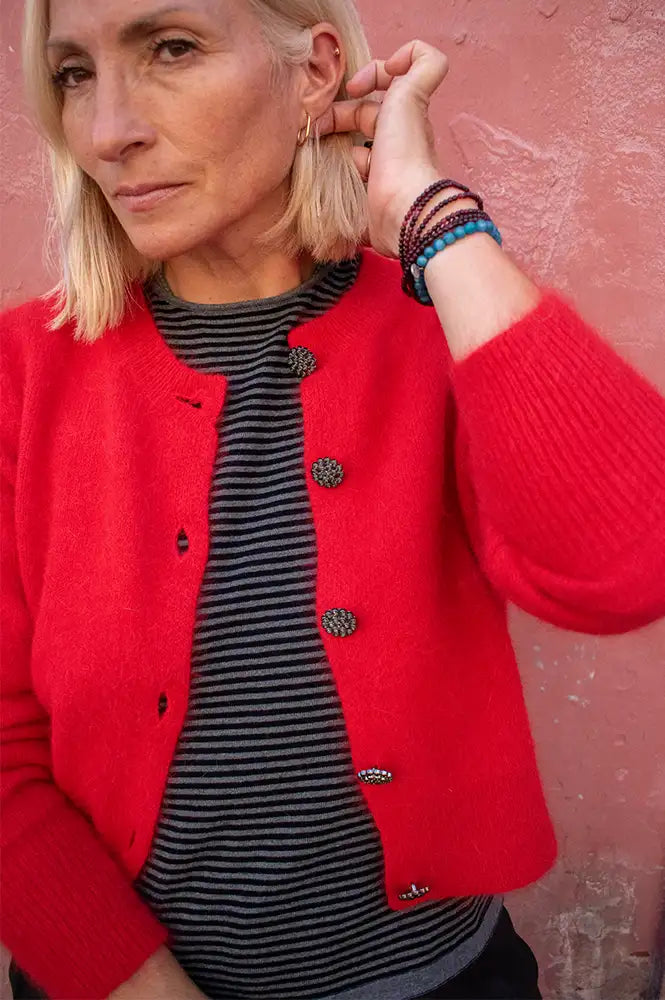 Sophie + Lucie Luisa Red Knitted Cardigan