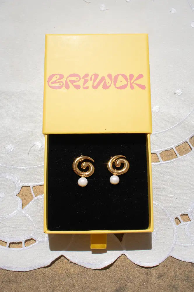 Briwok Baby Brando Gold Earrings - The Mercantile London