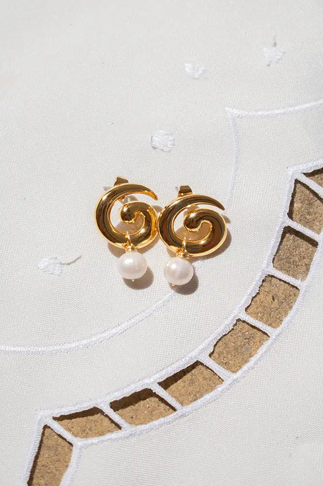 Briwok Baby Brando Gold Earrings - The Mercantile London