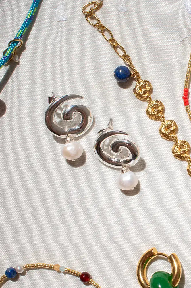 Briwok Baby Brando Silver Earrings - The Mercantile London