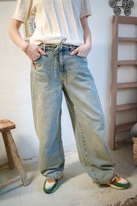 Numph Brooklyn HR Light Tinted Blue Wide Denim Jeans - The Mercantile London