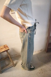 Numph Brooklyn HR Light Tinted Blue Wide Denim Jeans - The Mercantile London