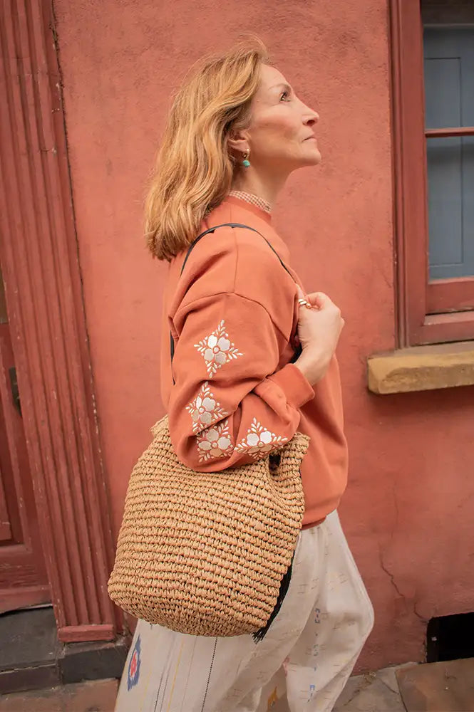 A.P Brown Floral Embroidered Sweatshirt - The Mercantile London