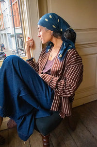 Thinking Mu O'Hara Brown Manuela Brushed Stripe Shirt