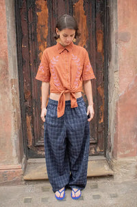 An'ge Silona Caramel Embroidered Shirt - The Mercantile London