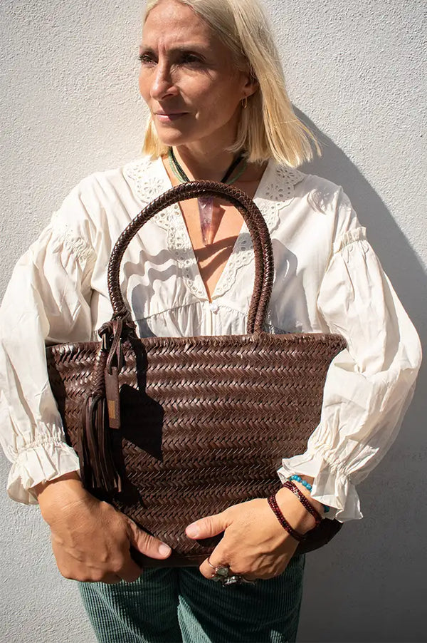 Biba Perkins Dark Brown Braided Bag
