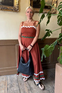An'ge Ovalentin Brown Ric Rac Dress