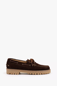 Penelope Chilvers Frederico Bitter Chocolate Boat Shoe - The Mercantile London