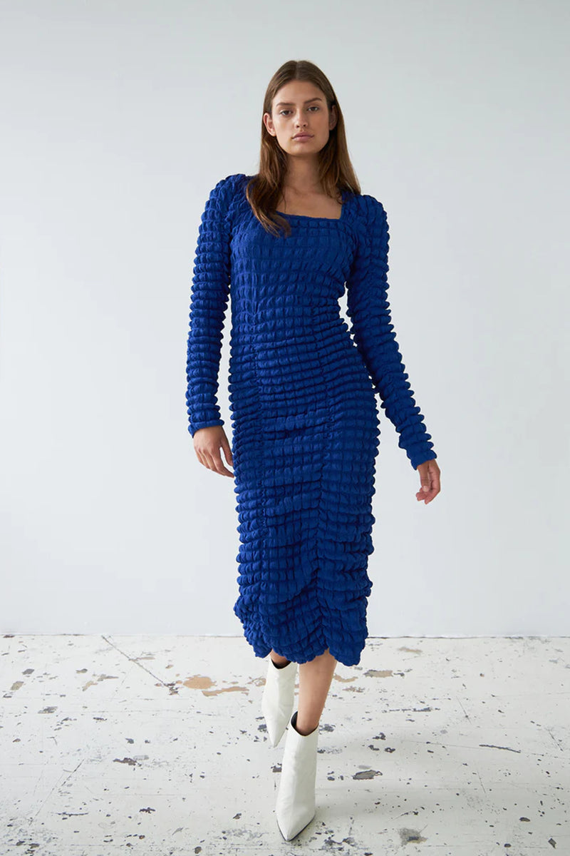 Stella Nova Monster Blue Bubble Midi Dress - The Mercantile London