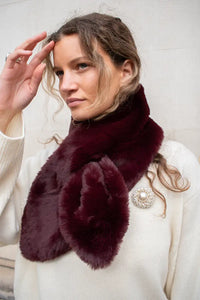 Nooki Cate Burgundy Faux Fur Scarf - The Mercantile London