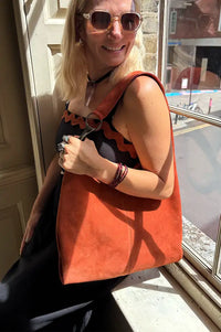 Biba Jackpot Rust Suede Shoulder Bag