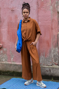 Sessùn Isla Minima Wide Caramel Trousers - The Mercantile London