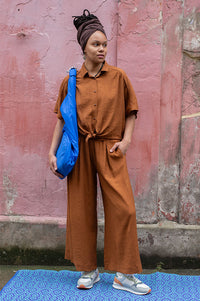 Sessùn Alfassa Caramel Tie Shirt - The Mercantile London