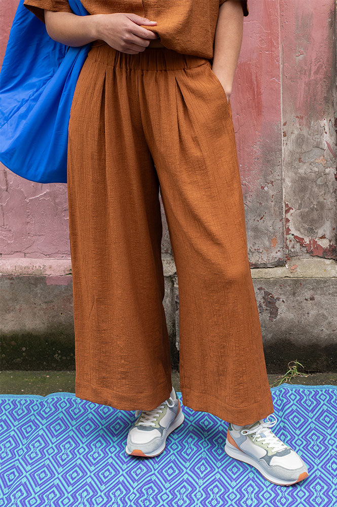 Sessùn Isla Minima Wide Caramel Trousers - The Mercantile London