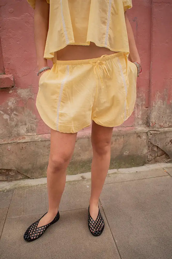 Damson Madder Butter Lace Shorts - The Mercantile London