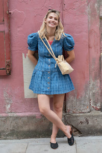 Damson Madder Adeline Shell Laser Check Mini Dress - The Mercantile London