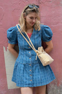 Damson Madder Adeline Shell Laser Check Mini Dress - The Mercantile London