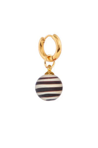 Sandralexandra Single Black Stripey Bola Earring - The Mercantile London