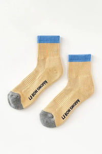 Le Bon Shoppe Girlfriend Colour Block Yellow Blue Socks - The Mercantile London